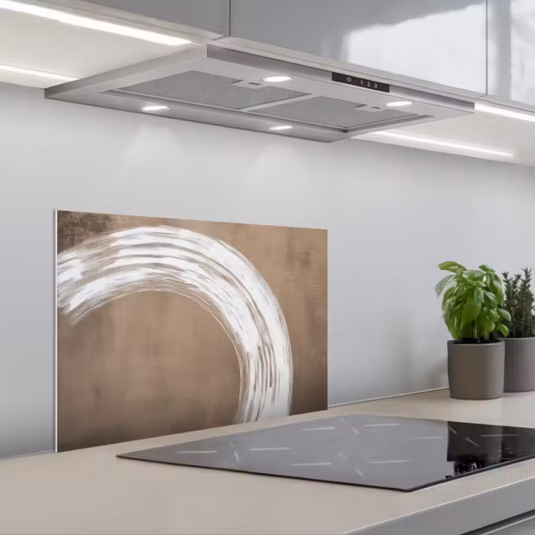 Verf - Bruin - Japandi keuken achterwand spatscherm klein -3d_schuin