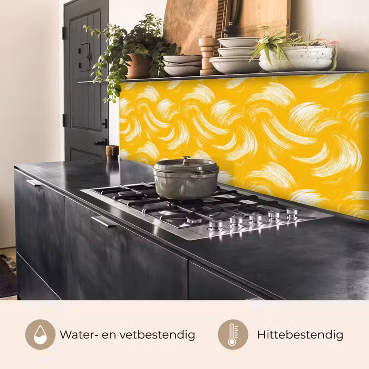 Verfstreken - Abstract - Dynamisch - Geel keuken achterwand 2 middel 871 -usp_NL