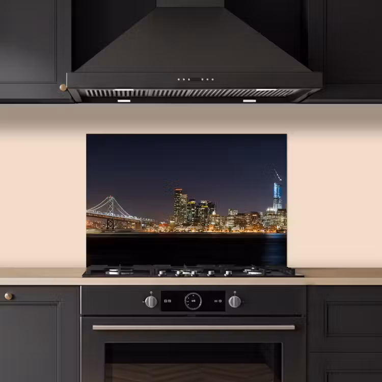 Verlichting - Hemel - Wolkenkrabbers - Skyline keuken achterwand spatscherm klein -sfeer1