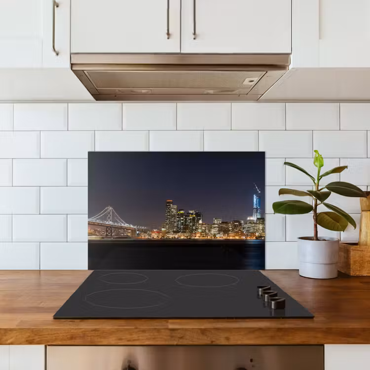 Verlichting - Hemel - Wolkenkrabbers - Skyline keuken achterwand spatscherm klein -sfeer2