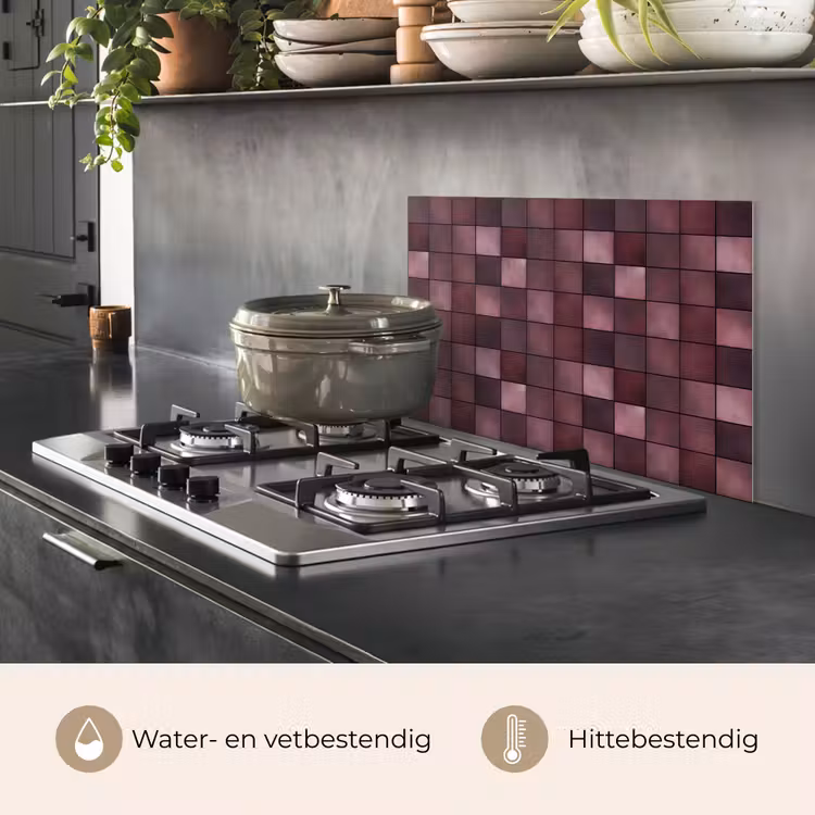 Vierkant - Tegel - Patroon - Paars keuken achterwand spatscherm klein 900 -usp_NL