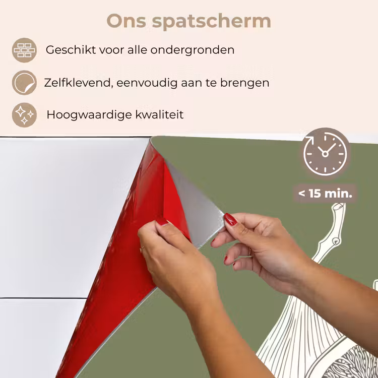 Vijgen - Minimalistisch - Getekend - Mosgroen keuken achterwand spatscherm klein -spatscherm_NL