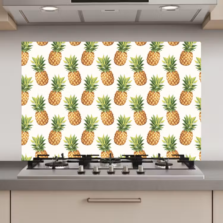 Vintage - Ananas - Blad keuken achterwand spatscherm klein 900 -3d_website