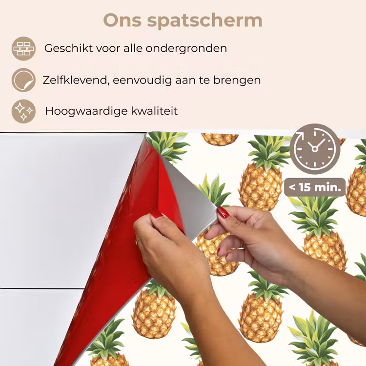 Vintage - Ananas - Blad keuken achterwand spatscherm klein 900 -spatscherm_NL