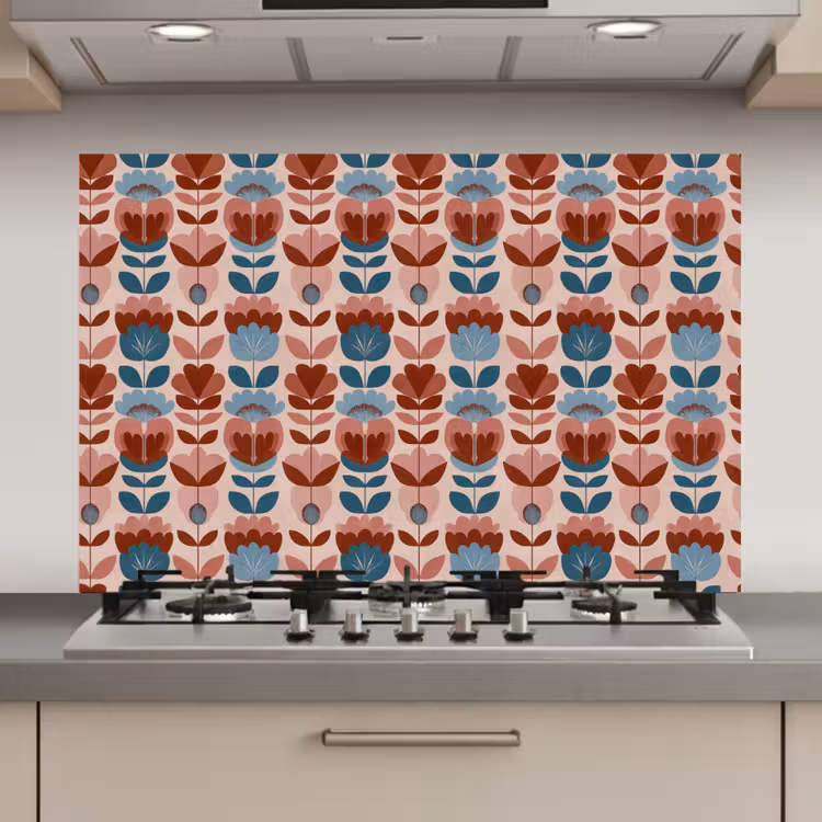 Vintage - Motief - Kleurrijk keuken achterwand spatscherm klein 900 -3d_website
