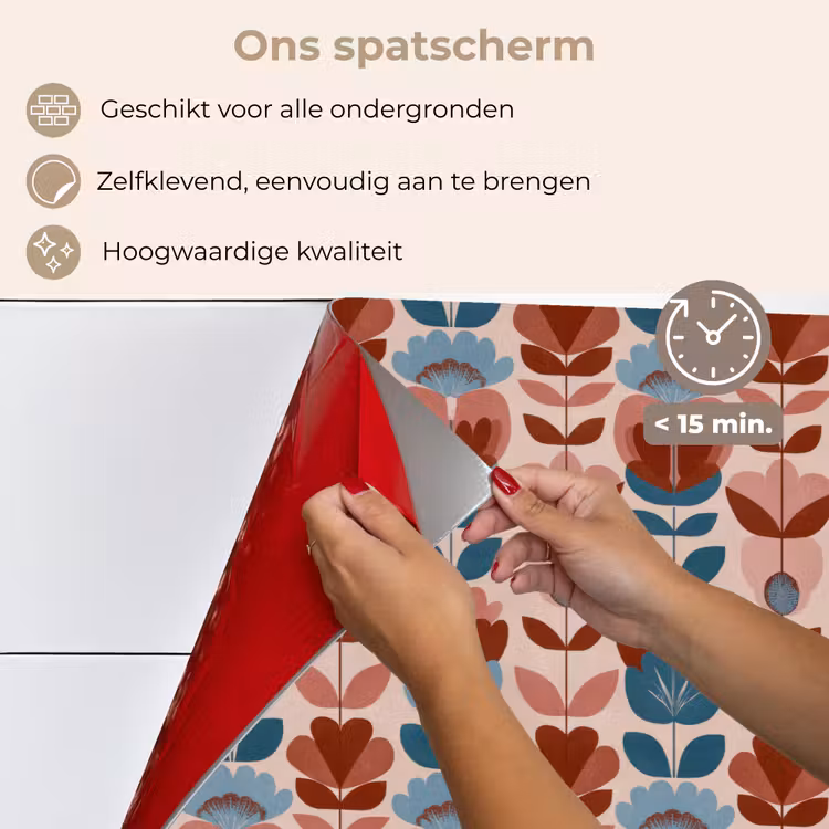 Vintage - Motief - Kleurrijk keuken achterwand spatscherm klein 900 -spatscherm_NL
