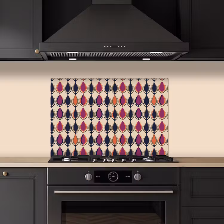 Vintage - Retro - Kleurrijk keuken achterwand spatscherm klein 900 -sfeer1