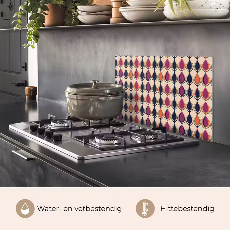 Vintage - Retro - Kleurrijk keuken achterwand spatscherm klein 900 -usp_NL