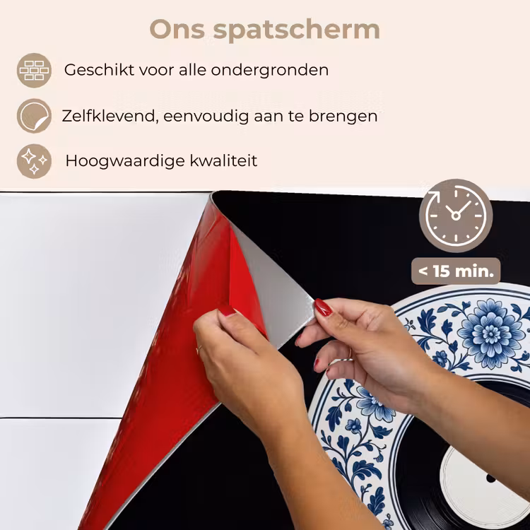 Vinyl - LP - Delfts Blauw - Muziek keuken achterwand spatscherm klein -spatscherm_NL