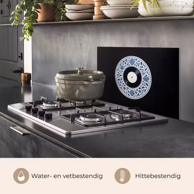 Vinyl - LP - Delfts Blauw - Muziek keuken achterwand spatscherm klein -usp_NL