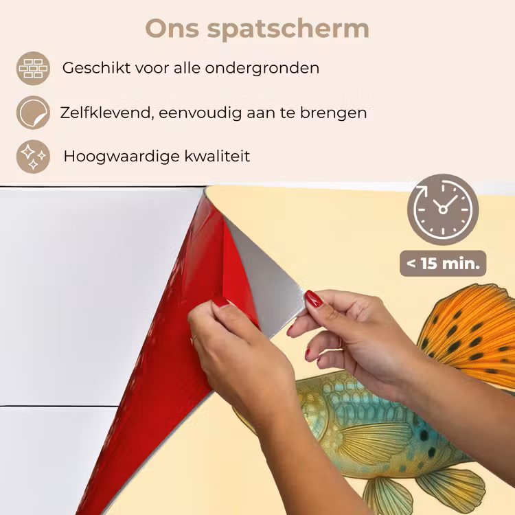Vis - illustratie - Stippen - Oranje keuken achterwand spatscherm klein -spatscherm_NL