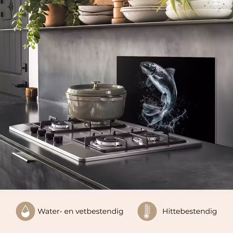 Vis - Koi - Zwart - Water keuken achterwand spatscherm klein -usp_NL