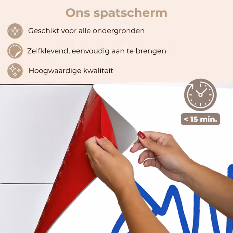 Vis - Minimalistisch - Blauw - Lijn keuken achterwand spatscherm klein -spatscherm_NL