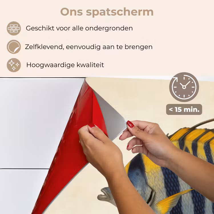 Vis - Sierlijk - Vinnen - Illustratie keuken achterwand spatscherm klein -spatscherm_NL