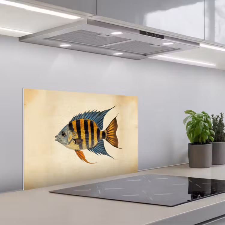 Vis - Tropisch - Strepen - Vinnen keuken achterwand spatscherm klein -3d_schuin