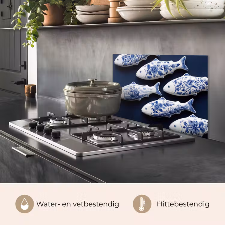 Vissen - Delfts - Blauw - Keramiek keuken achterwand spatscherm klein -usp_NL