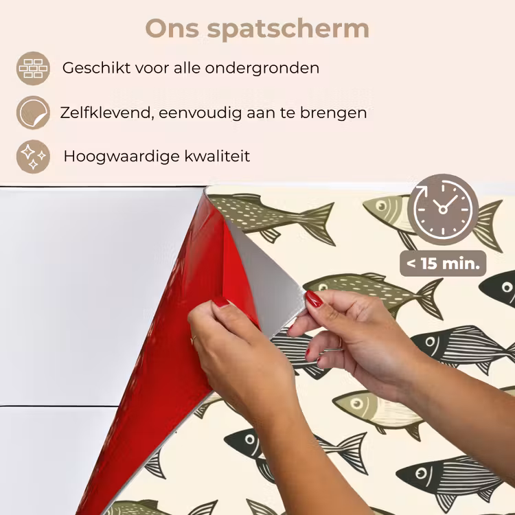 Vissen - Klassiek - Groen keuken achterwand spatscherm klein 900 -spatscherm_NL