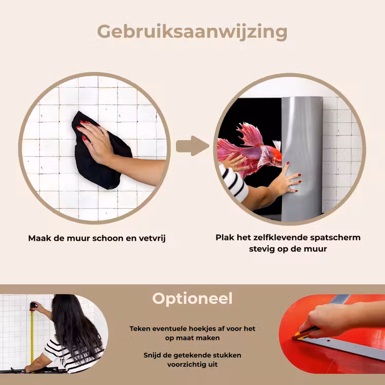 Vissen - Kleurrijk - Dieren keuken achterwand spatscherm klein -gebruiksaanwijzing_NL