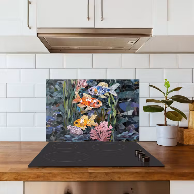 Vissen - Koraal - Zee - Mozaïek keuken achterwand spatscherm klein -sfeer2