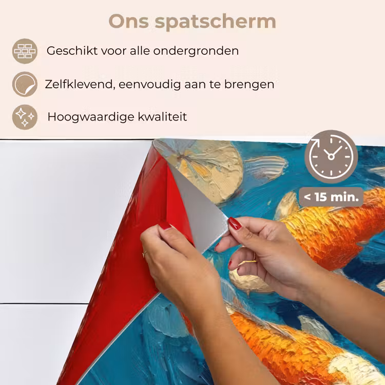 Vissen - Waterlelies - Oranje - Water keuken achterwand spatscherm klein -spatscherm_NL