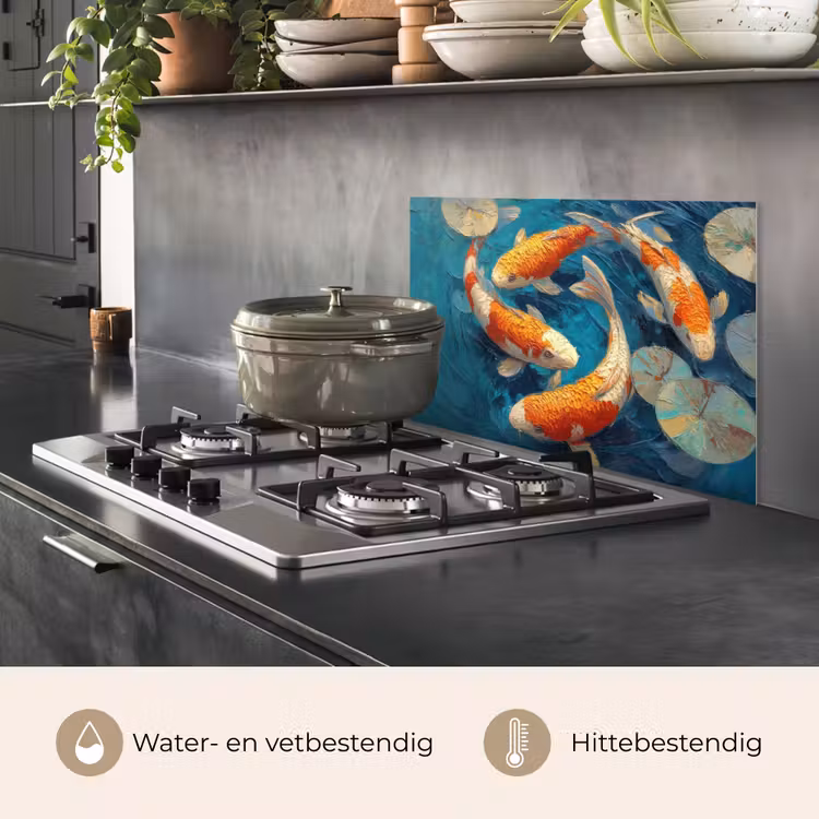 Vissen - Waterlelies - Oranje - Water keuken achterwand spatscherm klein -usp_NL