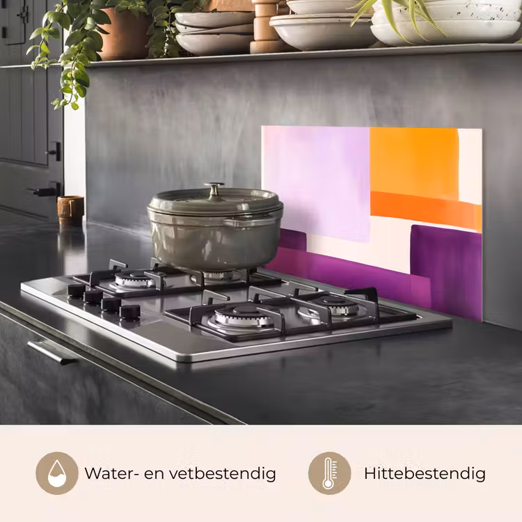 Vlakken - Abstract - Rechthoekig - Oranje keuken achterwand spatscherm klein -usp_NL