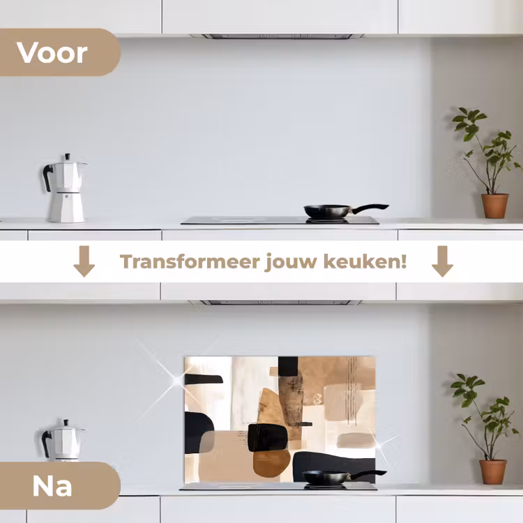 Vlakken - Abstract - Zwart - Strepen keuken achterwand spatscherm klein -voor_na_NL