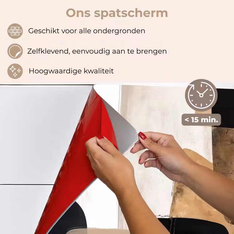 Vlakken - Abstract - Zwart - Strepen keuken achterwand spatscherm klein -spatscherm_NL