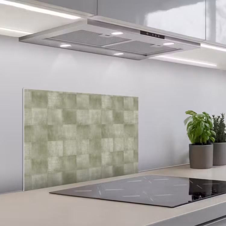 Vlakken - Rustiek - Groen keuken achterwand spatscherm klein 900 -3d_schuin