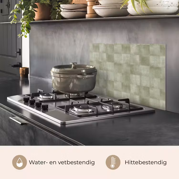 Vlakken - Rustiek - Groen keuken achterwand spatscherm klein 900 -usp_NL