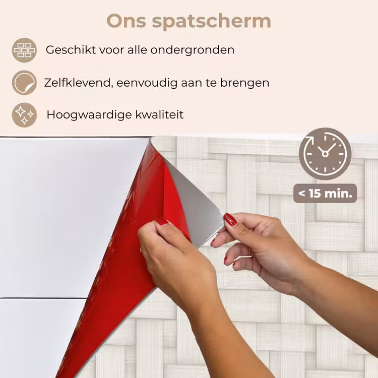 Vlechtwerk - Banen - Beige keuken achterwand spatscherm klein 900 -spatscherm_NL