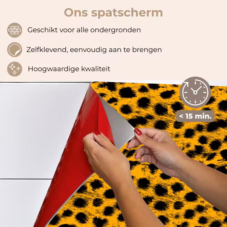 Vlekken - Oranje - Luipaard keuken achterwand spatscherm klein 900 -spatscherm_NL