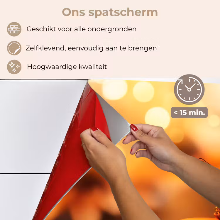 Vlinder - Bloemen - Oranje keuken achterwand spatscherm klein -spatscherm_NL