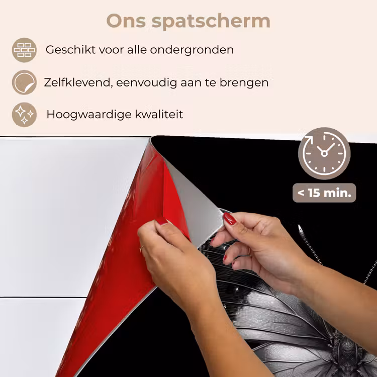 Vlinder - Grijs - Mysterieus keuken achterwand spatscherm klein -spatscherm_NL