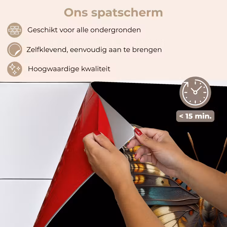 Vlinder - Kleurrijk - mozaïekachtig keuken achterwand spatscherm klein -spatscherm_NL