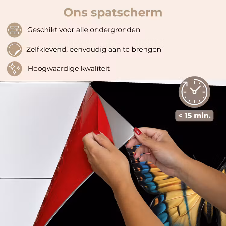 Vlinder - Kleurrijk - Speels keuken achterwand spatscherm klein -spatscherm_NL