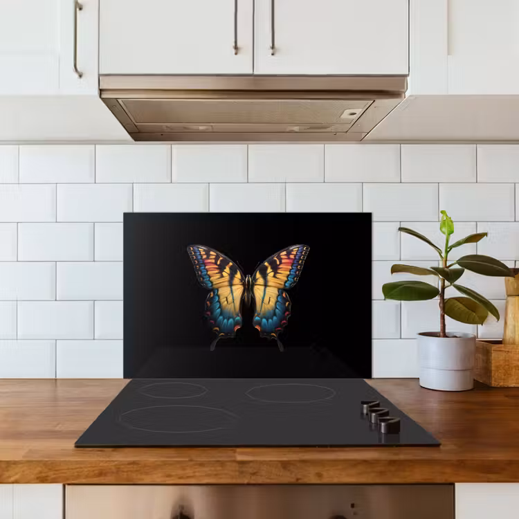 Vlinder - Kleurrijk - Speels keuken achterwand spatscherm klein -sfeer2