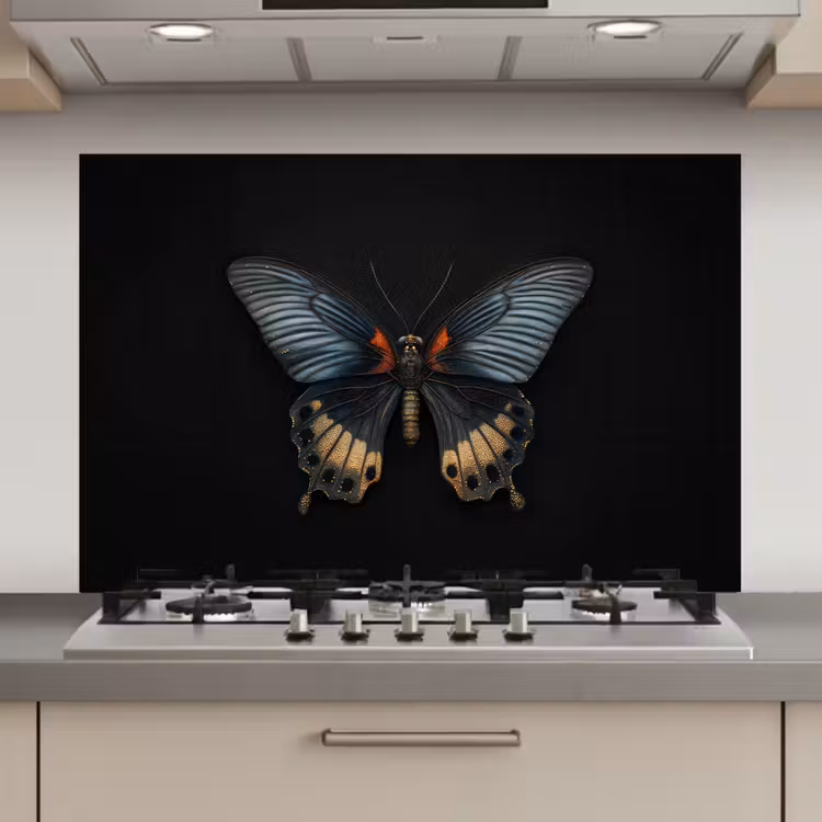 Vlinder - Metaalachtig - Geometrisch patroon keuken achterwand spatscherm klein -3d_website