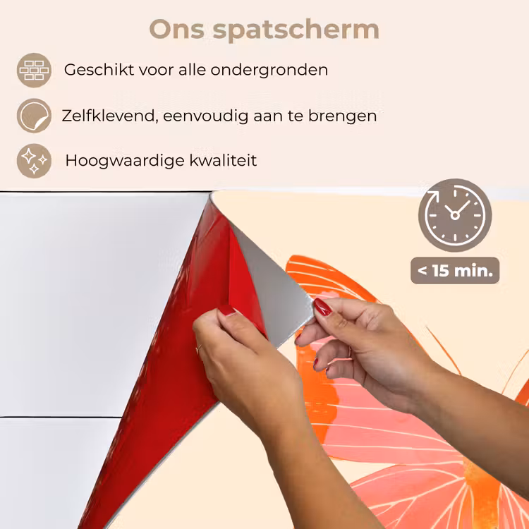 Vlinder - Minimalistisch - Roze keuken achterwand spatscherm klein -spatscherm_NL