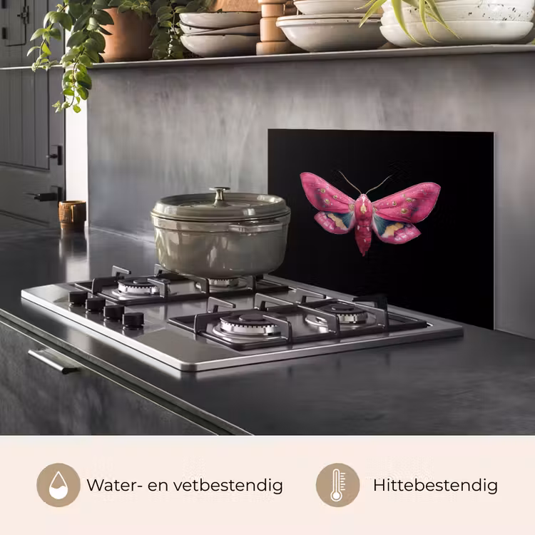 Vlinder - Roze - Nachtvlinder keuken achterwand spatscherm klein -usp_NL