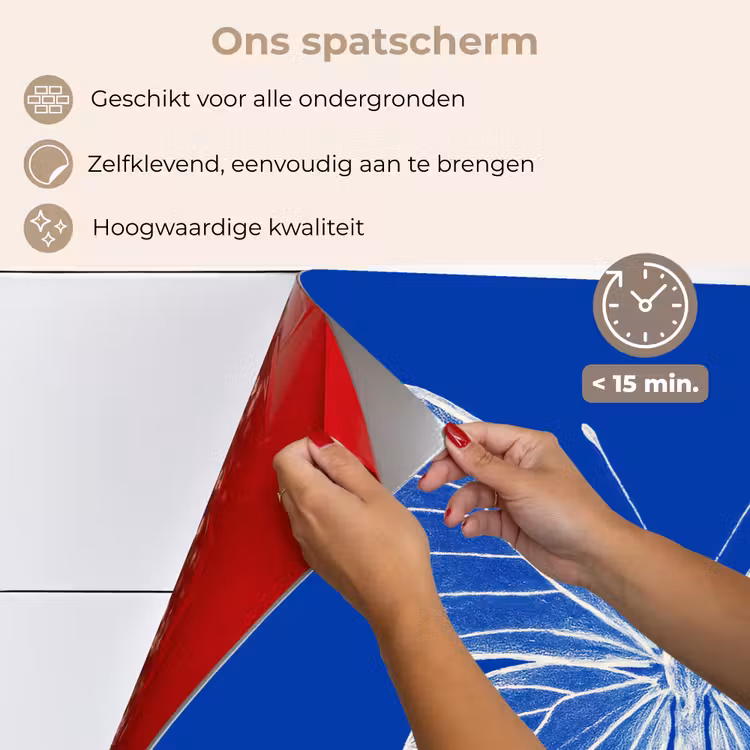 Vlinder - Wit - Getekend - Stippen keuken achterwand spatscherm klein -spatscherm_NL
