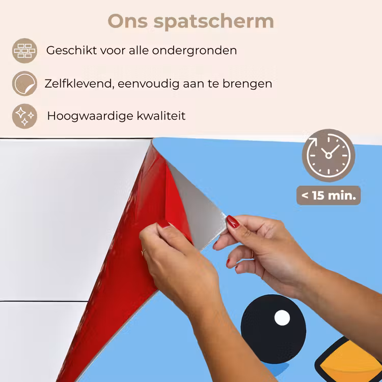 Vogel - Blauw - Eenvoudig keuken achterwand spatscherm klein -spatscherm_NL