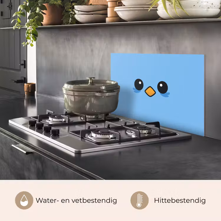 Vogel - Blauw - Eenvoudig keuken achterwand spatscherm klein -usp_NL
