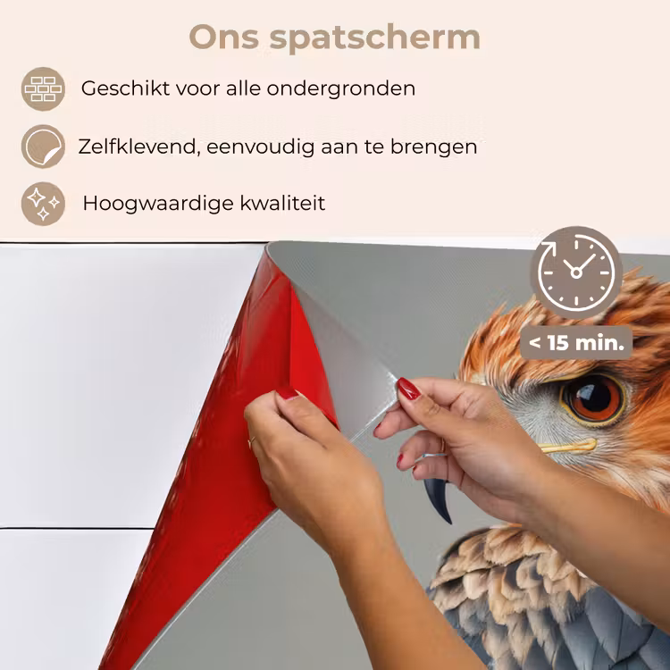 Vogel - Realistisch - Veren - Bruin keuken achterwand spatscherm klein -spatscherm_NL