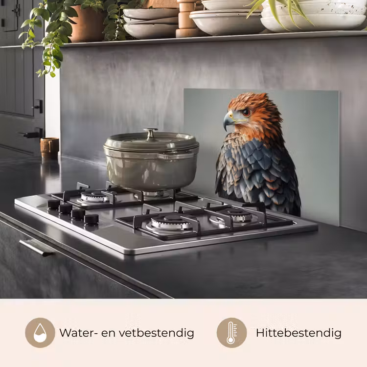 Vogel - Realistisch - Veren - Bruin keuken achterwand spatscherm klein -usp_NL
