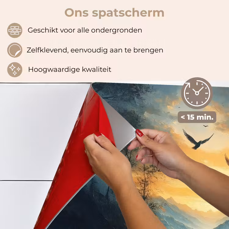 Vogels - Zon - Bomen - Groen keuken achterwand spatscherm klein -spatscherm_NL