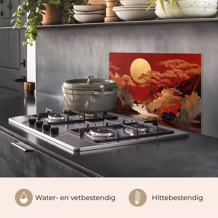 Volle maan - Landschap - Waterval keuken achterwand spatscherm klein -usp_NL