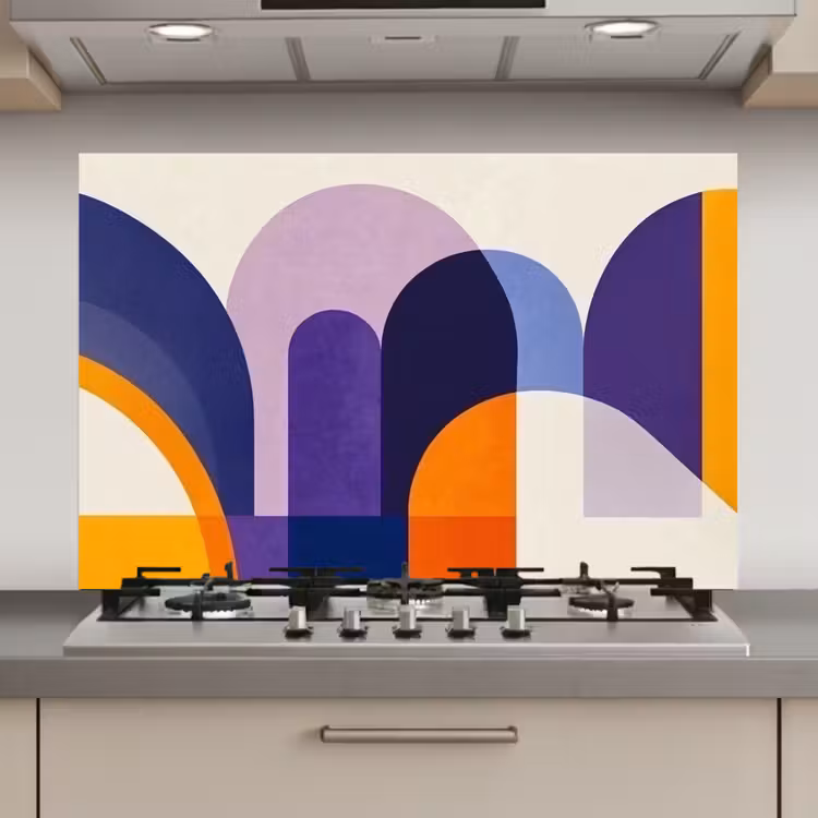 Vormen - Abstract - Grafisch - Oranje keuken achterwand spatscherm klein -3d_website