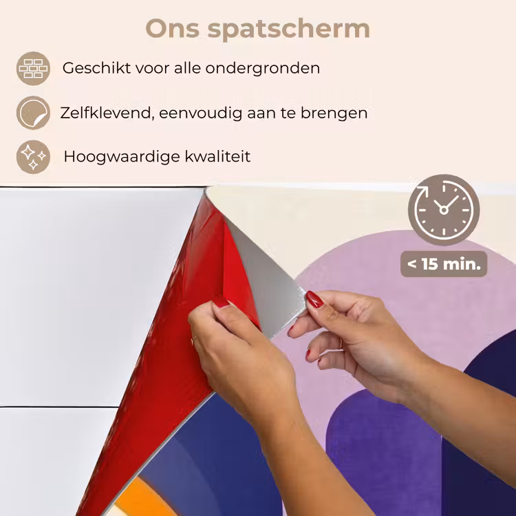 Vormen - Abstract - Grafisch - Oranje keuken achterwand spatscherm klein -spatscherm_NL