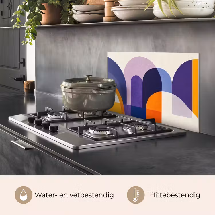Vormen - Abstract - Grafisch - Oranje keuken achterwand spatscherm klein -usp_NL